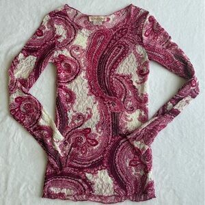 Ariat Lace Magenta Paisley Blouse
